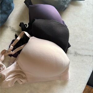 Victoria's Secret Cream and Black Seamless Bras